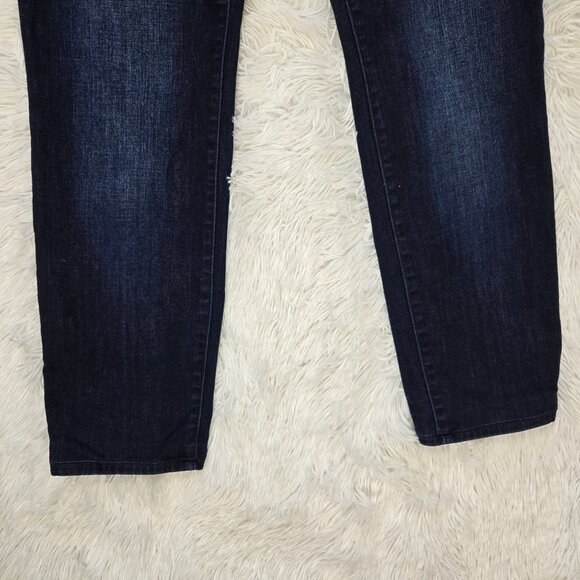 DKNY Size 14 Womens' Denim Blue Jeans Straight Leg Zip Front Pockets Dark Wash - Picture 4 of 12